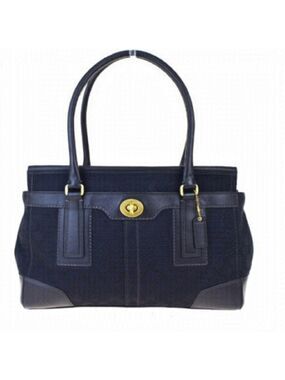 COACH 11063 Hampton Signature Black Canvas Carryall Tote